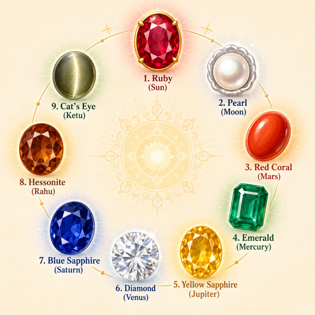 Astrological gemstone wheel of wisdom