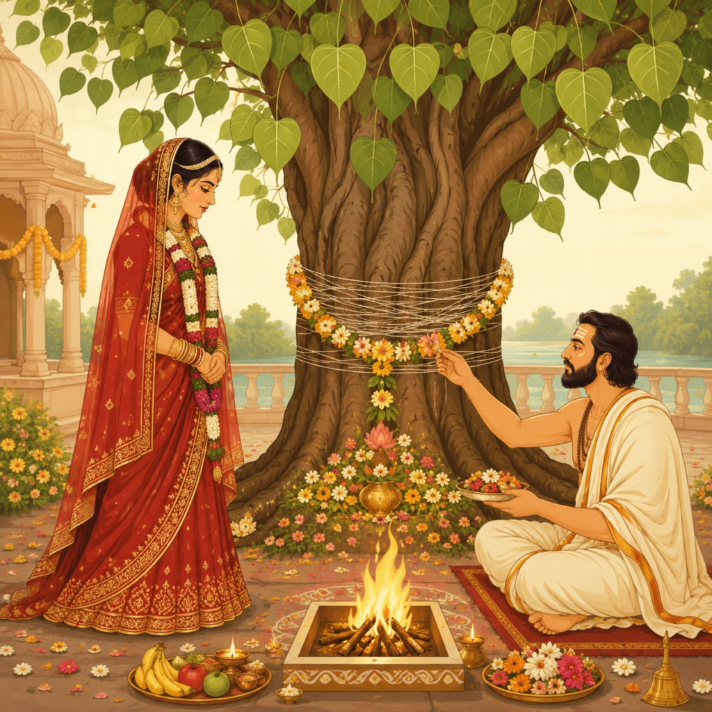 Sacred ceremony under the ancient tree