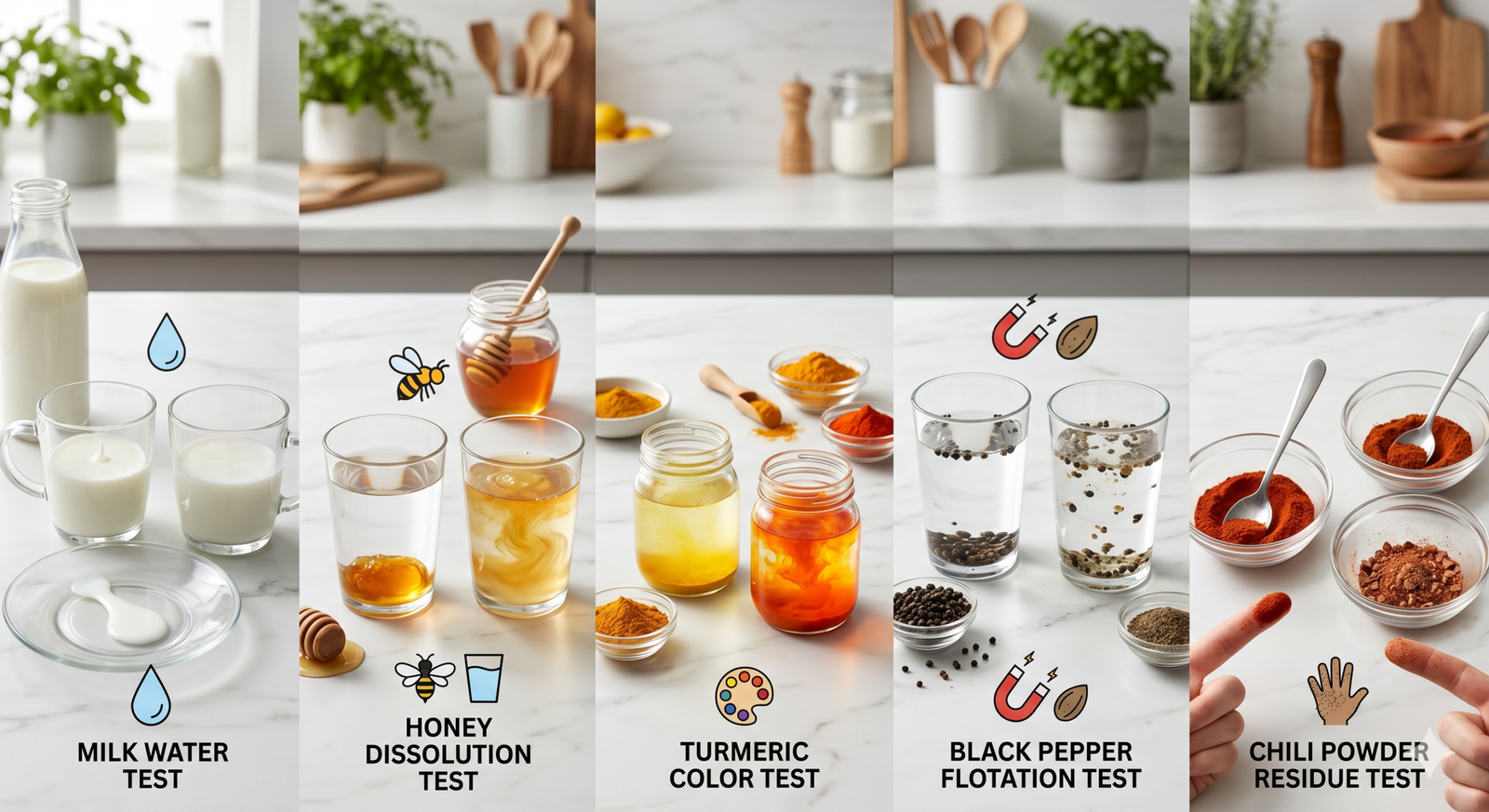 5 Simple Home Tests to Spot Adulterated Milk, Honey & Spices